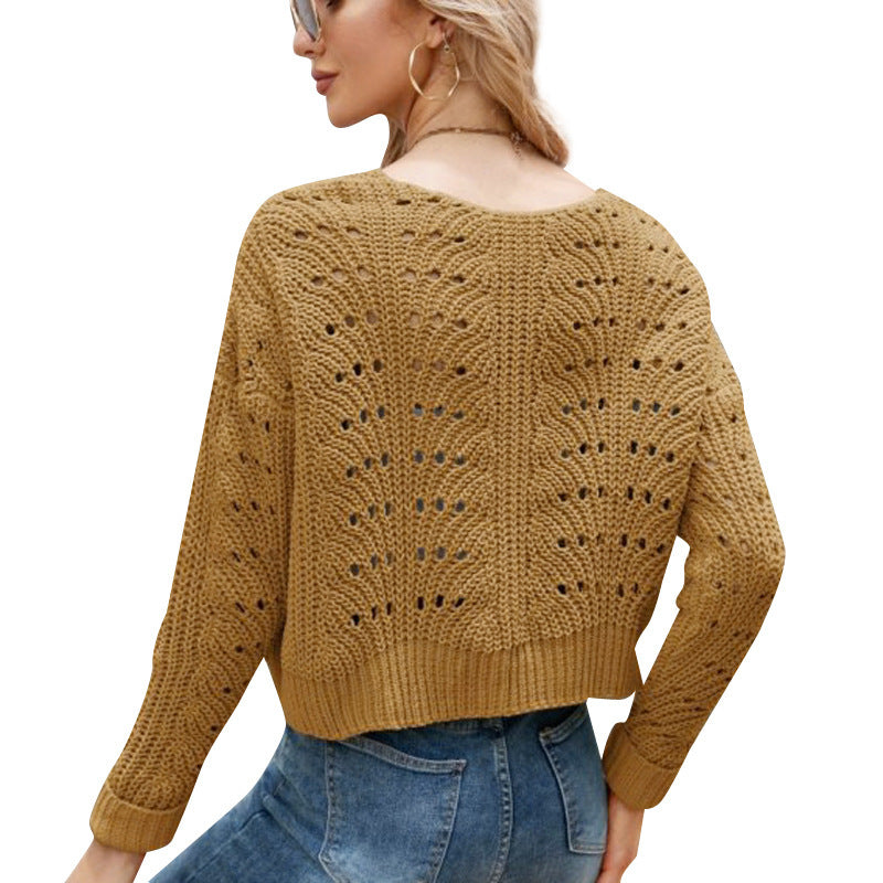 Nina | Pull ajouré à manches longues