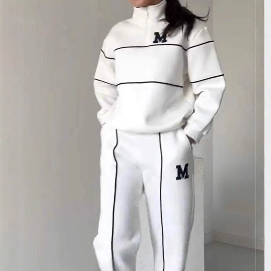 UrbanEase | 2-Piece Casual Line Sweatshirt Set
