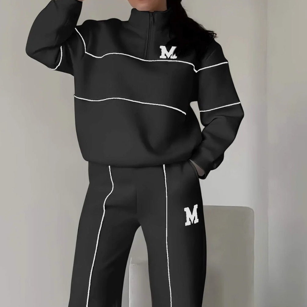 UrbanEase | 2-Piece Casual Line Sweatshirt Set