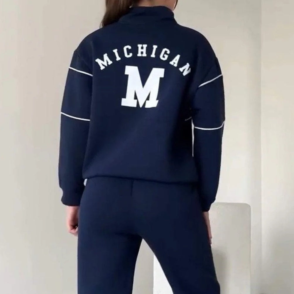 UrbanEase | 2-Piece Casual Line Sweatshirt Set
