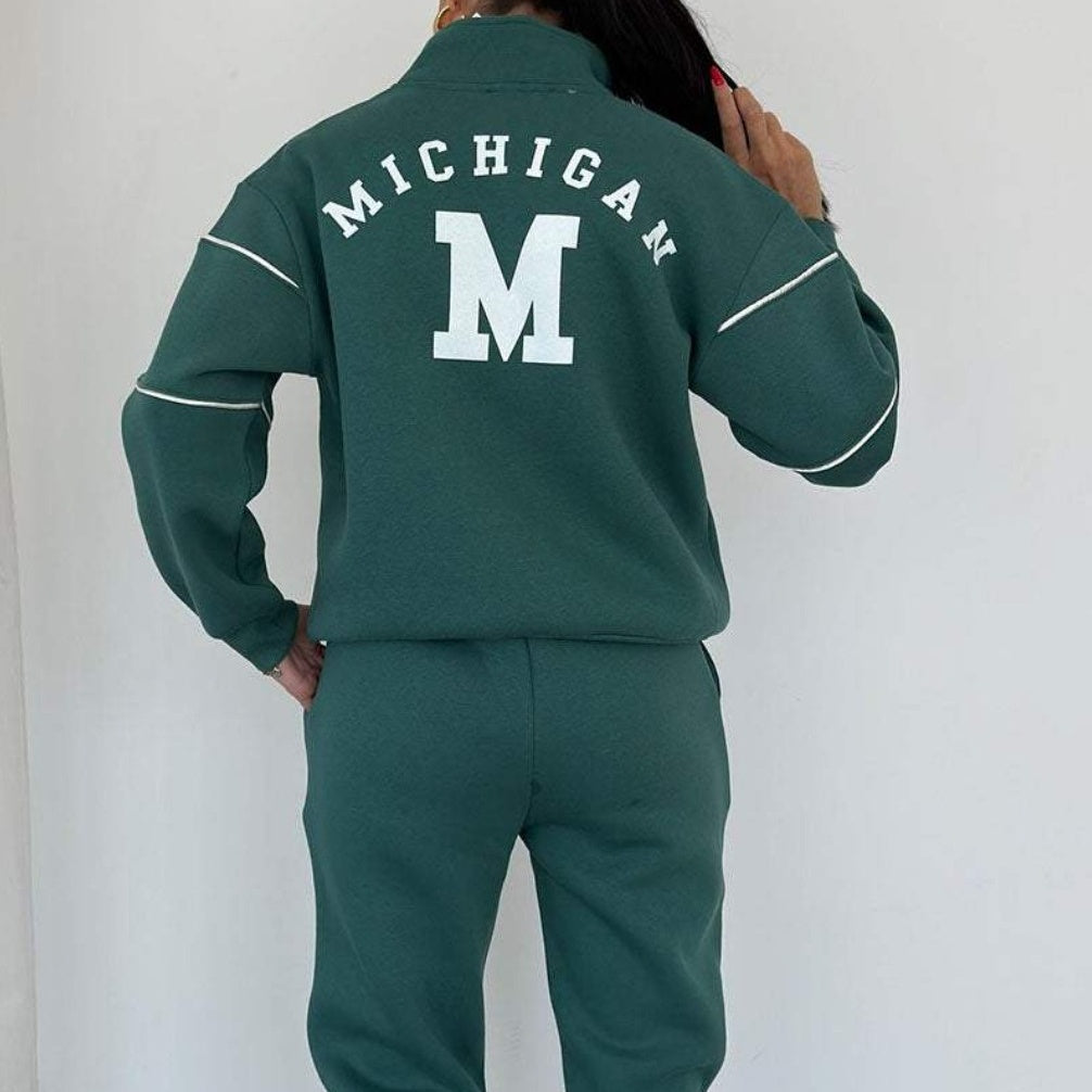 UrbanEase | 2-Piece Casual Line Sweatshirt Set