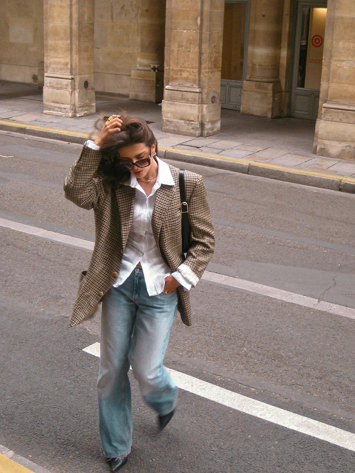 Nancy | Blazer à Carreaux Élégance