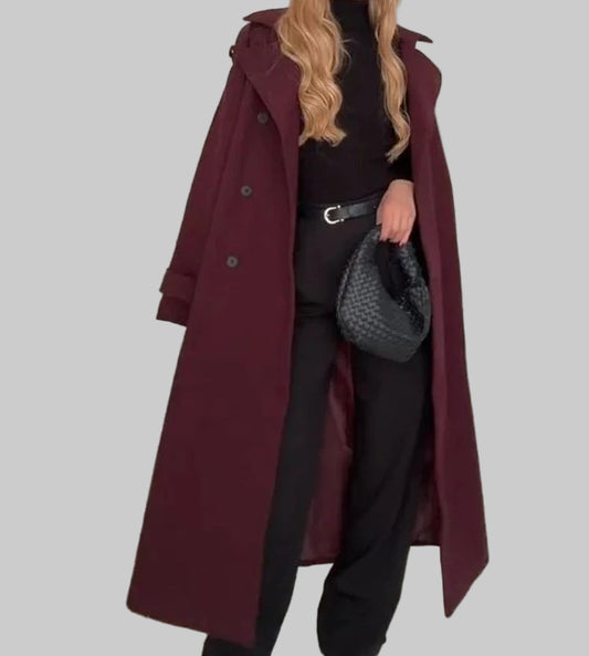 Alma | Manteau en Laine Double Boutonnage avec Ceinture