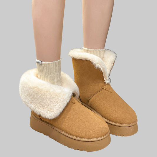 Inès | Flocon Chic – Bottines pliables fourrées hiver