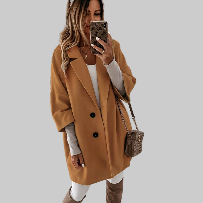 Célia | Manteau long vintage – Laine & coupe ample chaude