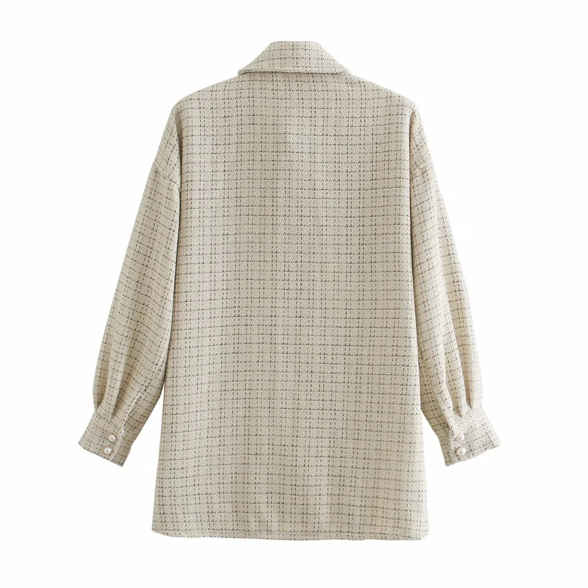 Léonie | Plaid Perlé Manteau épais à boutons perles