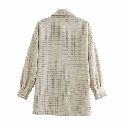 Léonie | Plaid Perlé Manteau épais à boutons perles