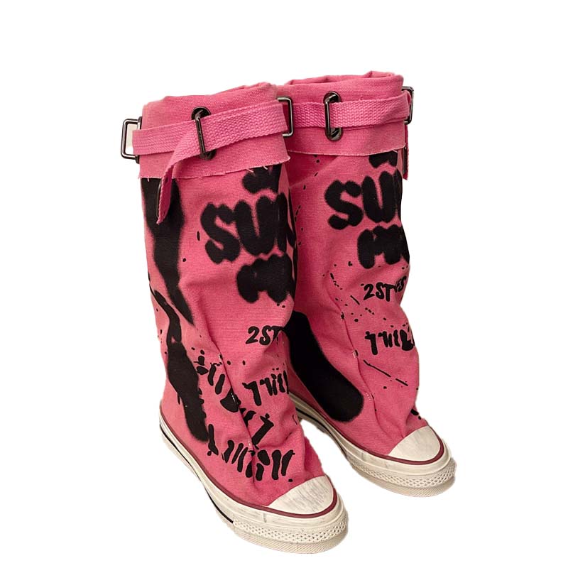 RetroStride | Mid-Calf Canvas Flat Boot