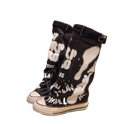 RetroStride | Mid-Calf Canvas Flat Boot