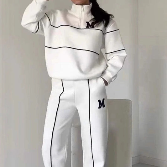 UrbanEase | 2-Piece Casual Line Sweatshirt Set