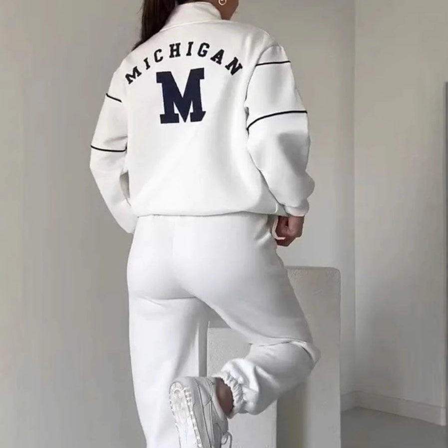 UrbanEase | 2-Piece Casual Line Sweatshirt Set