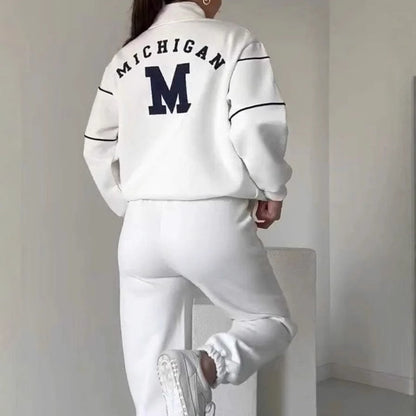 UrbanEase | 2-Piece Casual Line Sweatshirt Set