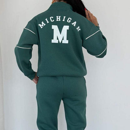 UrbanEase | 2-Piece Casual Line Sweatshirt Set