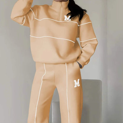 UrbanEase | 2-Piece Casual Line Sweatshirt Set
